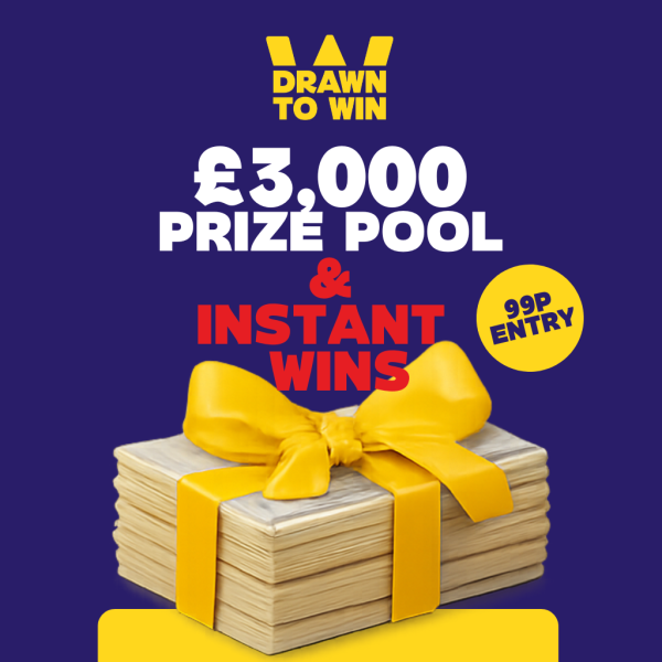 £3,000 Cash Prize Pool - £300 End Prize Plus Instant Prizes